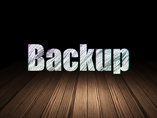 Image showing Database concept: Backup in grunge dark room