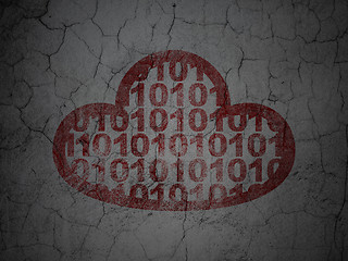 Image showing Cloud technology concept: Cloud With Code on grunge wall background