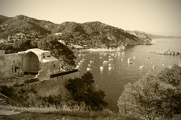 Image showing Tossa de Mar bay with boats