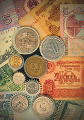 Image showing Coins gear on the money background