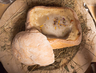 Image showing Soup in bread