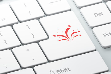 Image showing Entertainment, concept: Fireworks on computer keyboard background