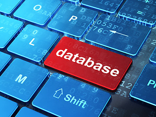 Image showing Software concept: Database on computer keyboard background
