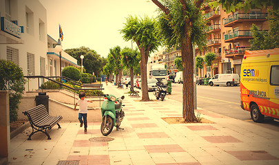 Image showing Avenida Catalunia street at summer day, Tossa de Mar, Spain