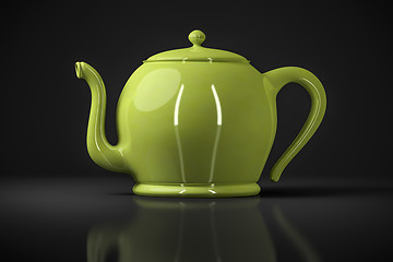 Image showing green tea pot