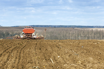 Image showing sowing of cereals. Spring  