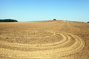 Image showing plowed land, summer  