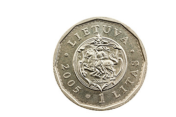 Image showing one Lithuanian litas, isolated  