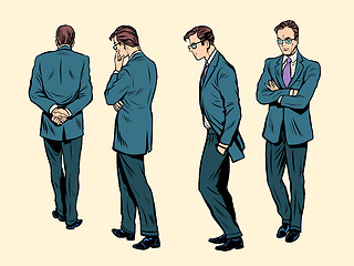 Image showing Poses of a walking human thinking