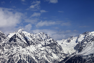 Image showing Snowy rocks  at sunny day