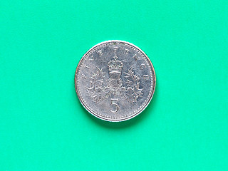 Image showing GBP Pound coin - 5 Pence