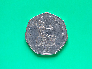 Image showing GBP Pound coin - 50 Pence