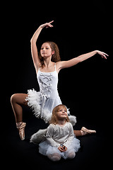 Image showing Young pretty ballerina with her daughter