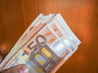 Image showing Fifty Euro notes