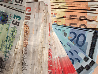 Image showing Euro and Pounds notes