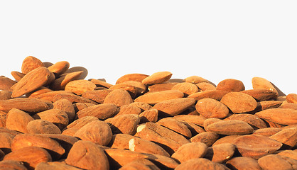 Image showing Almonds dried fruit with copy space