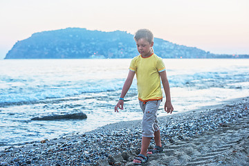 Image showing Kid boy walking