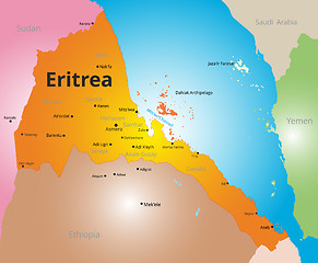 Image showing vector color map of Eritrea