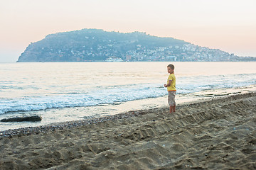 Image showing Kid boy walking