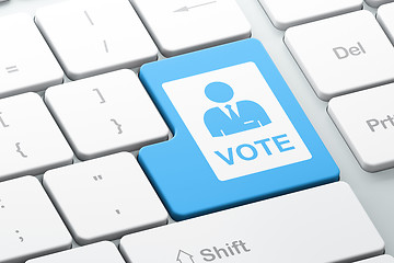 Image showing Politics concept: Ballot on computer keyboard background