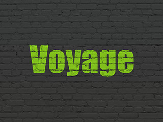 Image showing Tourism concept: Voyage on wall background