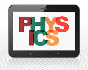 Image showing Studying concept: Tablet Pc Computer with Physics on  display