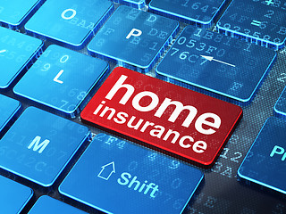 Image showing Insurance concept: Home Insurance on computer keyboard background