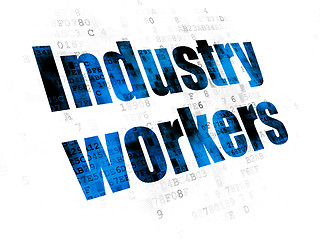 Image showing Manufacuring concept: Industry Workers on Digital background