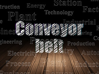 Image showing Industry concept: Conveyor Belt in grunge dark room