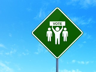 Image showing Political concept: Election Campaign on road sign background