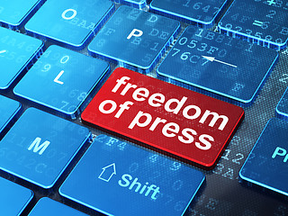 Image showing Politics concept: Freedom Of Press on computer keyboard background