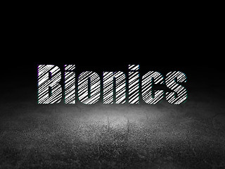 Image showing Science concept: Bionics in grunge dark room