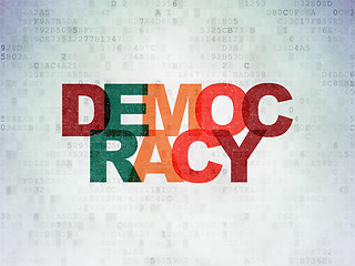 Image showing Politics concept: Democracy on Digital Paper background