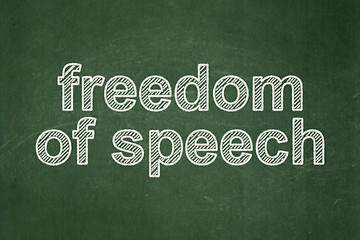 Image showing Political concept: Freedom Of Speech on chalkboard background