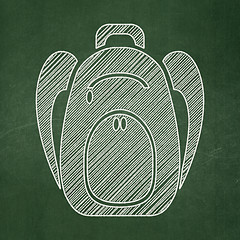 Image showing Learning concept: Backpack on chalkboard background