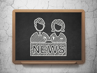 Image showing News concept: Anchorman on chalkboard background