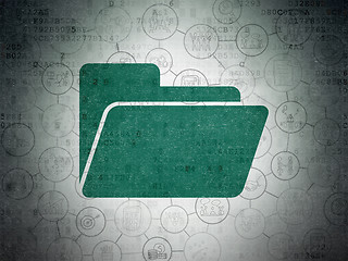 Image showing Business concept: Folder on Digital Paper background