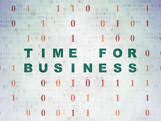 Image showing Finance concept: Time for Business on Digital Paper background