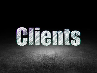 Image showing Finance concept: Clients in grunge dark room