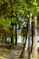 Image showing Autumn Alley and Lantern 