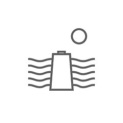 Image showing Solar energy and hydropower line icon.