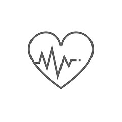 Image showing Heart with cardiogram line icon.