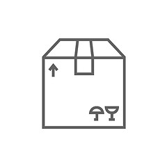 Image showing Carton package box line icon.