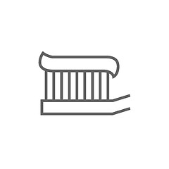 Image showing Toothbrush with toothpaste line icon.