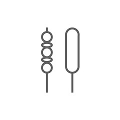 Image showing Shish kebab line icon.