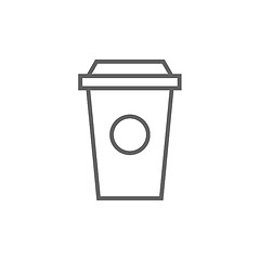 Image showing Disposable cup line icon.