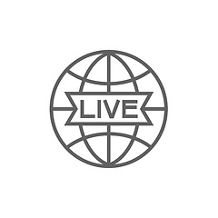 Image showing Globe with live sign line icon.