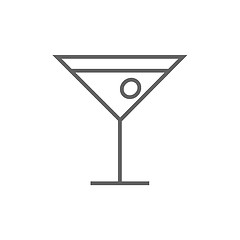 Image showing Cocktail glass line icon.
