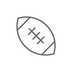 Image showing Rugby football ball line icon.