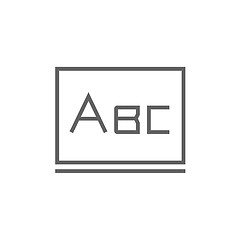 Image showing Letters abc on blackboard line icon.